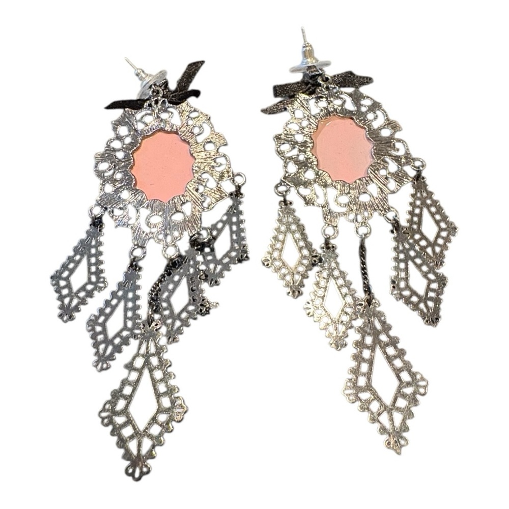 Betsey Johnson “Cameo Critters” Cat Cameo Earrings & Ring Set Vintage J13 - Picture 9 of 9